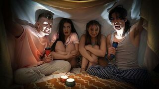 SisSwap - Непослушные Мальчики Рассказывают Жуткую Историю, Чтобы Напугать И Трахнуть Пенелопу Кей И Обри Валентайн порно